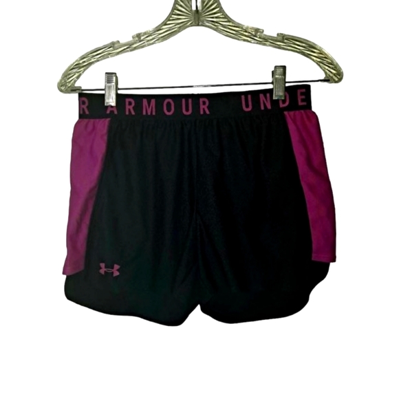 Under Armour Pants - UNDER ARMOUR Purple Black Athletic HEATGEAR Short Size Small